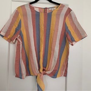 Madewell tie-front button back lightweight shirt